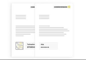 Zwei Briefe mit Beispielhaften Zugangsdaten zum Digital Banking