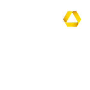 App Icon der Commerzbank photoTAN-App: 3x3 Reihen weißer Kreise auf Petrol. Oben rechts das Commerzbank Logo.