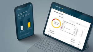 Wealth Management Commerzbank – Smartphone und Tablet mit Anwendungen der Vermögensverwaltung