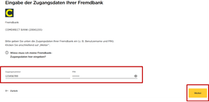 Multibanking Einbindung Zugangsdaten