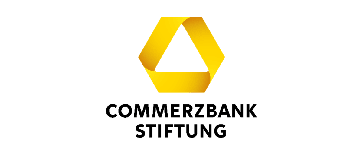 Logo der Commerzbank mit der Unterschrift "Commerzbank Stiftung"