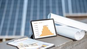 Baupläne vor einigen Solarzellen