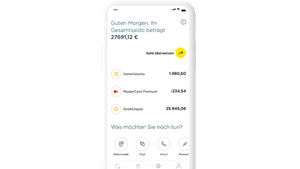 Smartphone mit Online Banking Screen